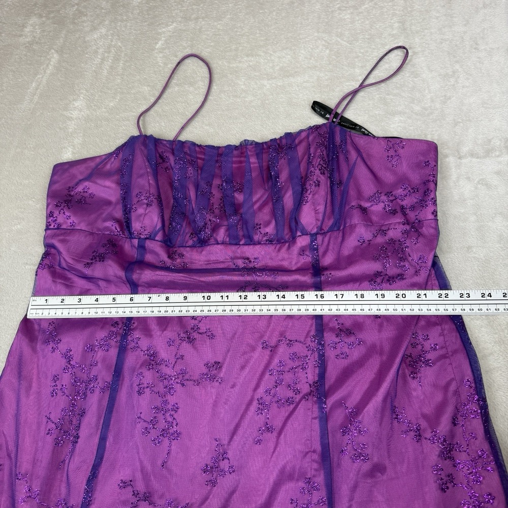 Vtg Zum Zum Purple Glitter Formal Dress Y2K Fairy Prom HoCo 2XL Sheer READ - Picture 9 of 13